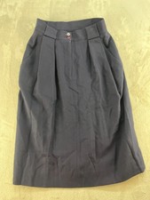 Jones New York Midi Skirt Womens 10 100 Wool Blue Pockets Lined Office Work