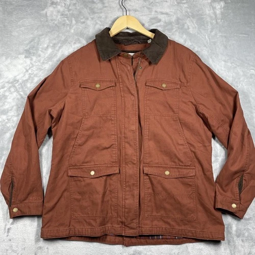 Orvis Jacket Mens XL Brown Field Barn Chore Corduroy Collar Cotton Lined F2021