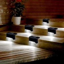 4 Solar LED Bright Deck Lights Outdoor Garden Patio Railing Decks Path Lighti