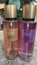 Victoria's Secret Duo  PURE SEDUCTION Fragrance Body Mist 8.4 oz+Amber Romance