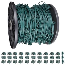 500FT C7 Light String Christmas Stringer, E12 Christmas Sockets 12" Spacing, ...