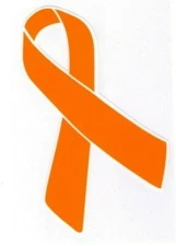 Orange Awareness Ribbons Decals Stickers | quantity 2 | size 4"tall x 2.5"wide 
