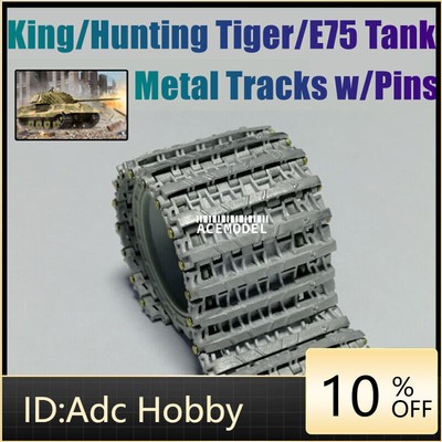 1/35 Tiger King/Jagdtiger/E75 Tank Metal Tracks Links w/Metal Pins for Trumpeter