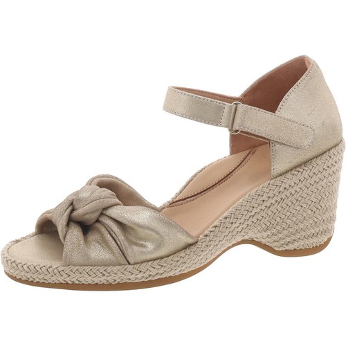 L'Amour des Pieds Womens Oribel Buckle Almond Toe Wedge Sandals BHFO 5326