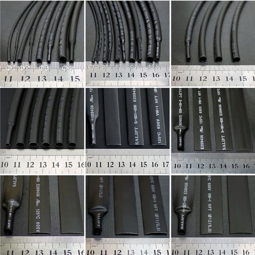 Black - Ratio 2:1 Heat Shrink Tube Car Cable Wire Heatshrink Sleeving Wrap Sizes - Picture 1 of 7