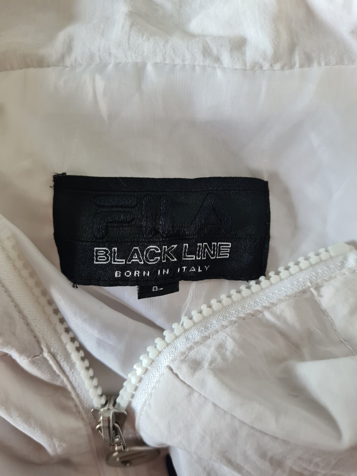 FILA Giacca a vento linea nera bianca e blu full zip uomo media grande