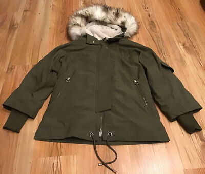 Mango Jacke, Winterjacke XS (34, 36) khaki Kapuze TOP