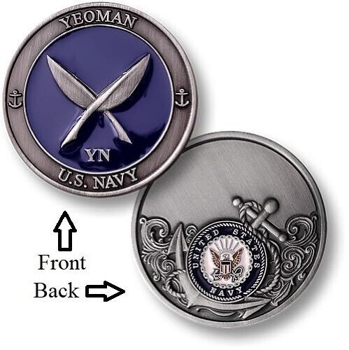 YN = Yeoman ~ Seaman ~ U.S. Navy Challenge Coins - Afbeelding 1 van 10