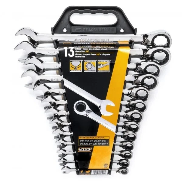 Gearwrench 29Pce Metric & AF Offset Reversible Ratchet Spanner Combo Set 9602NBW - image 3 of 4