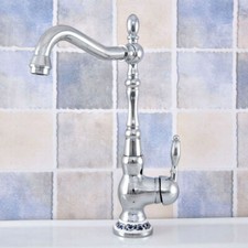 Polished Chrome Kitchen Sink Faucet Bar 360 Swivel Spout Bathroom Mixer Tap