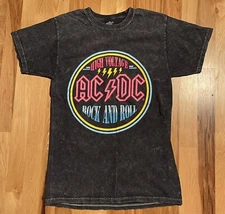 AC/DC High Voltage Rock and Roll T Shirt Size Small Preowned Neon Logo Colors