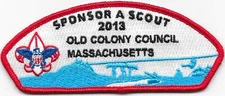 Old Colony Council Strip CSP SAP Sponsor Boy Scouts of America BSA
