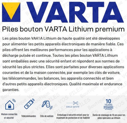 Pile bouton Varta CR2025 DL2025 BR2025 ECR2025 EL2025 165 mAh Lithium 3V Blister - Photo 6/16
