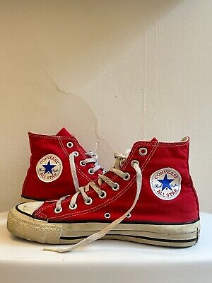 Vintage 80s Converse All-Star High Top Red Canvas Sneakers Vintage 80s Converse All-Star High Top Red Canvas Sneakers