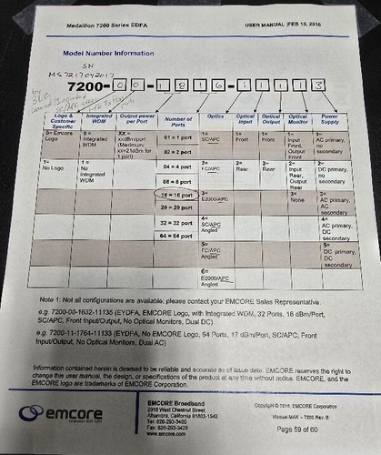 7200-00-1816-11113: Amplificador óptico Emcore 1550 mm - Imagen 3 de 4