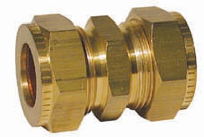 Wade Messing Klemmverschraubung 3/8'' x 3/8'' gerade Kupplung. Kupfer Oliven.