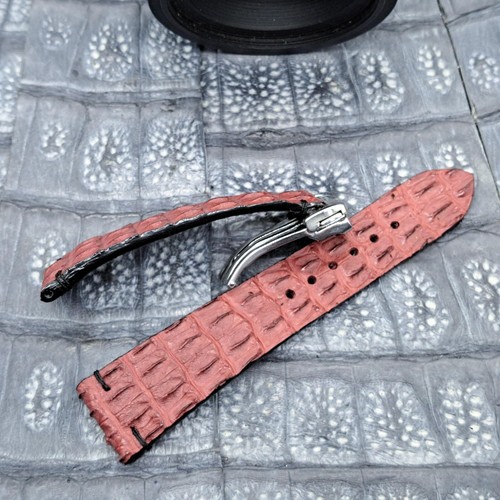 22mm/18mm Matte Exotic Leather Watch Band Minimalist Design - Picture 2 of 10