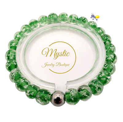 Mystic  Firefly Lampwork Glass Glow in the Dark Bracelet Custom Made For You