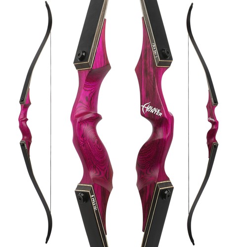 60'' Archery Hunting Bow Takedown Recurve Bow 20-60lbs Wooden RH LH Black Hunter - Picture 25 of 31