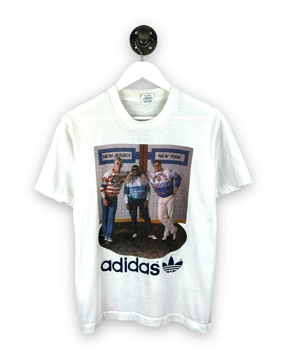 melk Afkeer band Vintage 80s Adidas New Jersey New York Tre Foil T-Shirt Size Large Made USA  | eBay