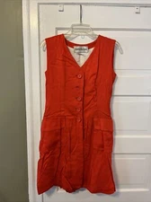 Vintage Bonwit Teller Junior Accent Coral Dress 60s 70s Mod Cute