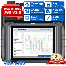 XTOOL D8S V2.0 Auto Full System Diagnositc Scan Tool Key Programmer Topo Mapping