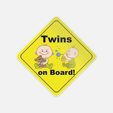 Twins On Board Boys Bubbles Cute Funny Baby Vinyl Sticker Decal