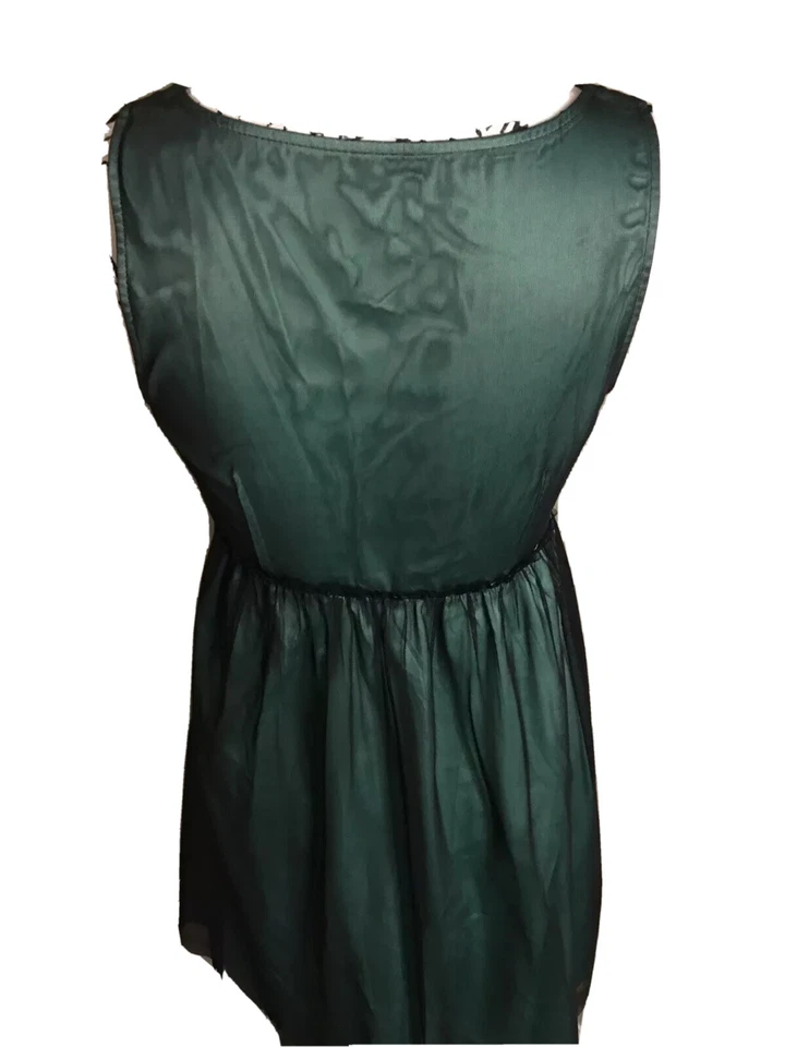 mac & jac Sleeveless V-Neck Teal & Black Midi Dress Sz M EUC - Image 4 of 4