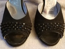 1950's HENRI FLATOW NY PEEP TOE SLING BACK EVENING SHOES SIZE 7C