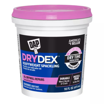 NEW 16oz Spackling Paste with Pink-to-White Dry Time Indicator for Easy Repairs