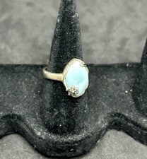 925 Sterling Silver Blue Larimar Ring Sz 5.5 - 3.82g