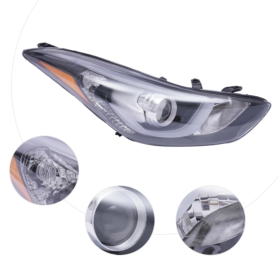 RH LED Headlight For Hyundai Elantra 2014 2015 2016 LED DRL Projector Light - Imagem 4 de 4