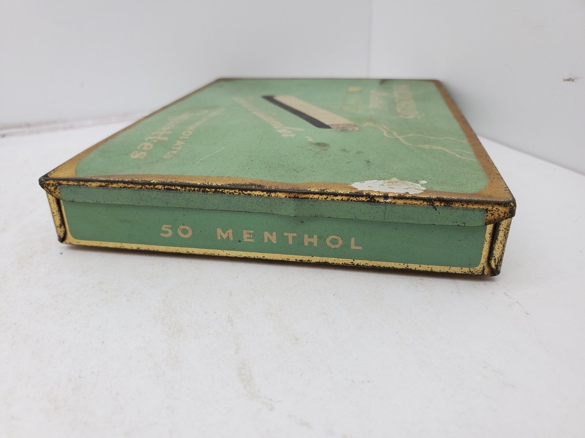 RARE MacDonald Tobacco Pale Green MENTHOL Flat 50 Cigarette Tobacco Tin -  Canada