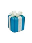 3D Printed Holiday Gift Box Puzzle - Blue Green Iridescent with White Ribbon Bow