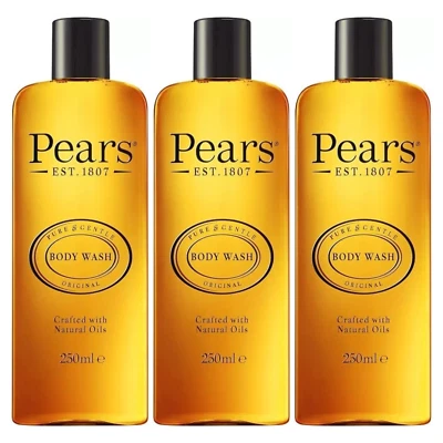 Pears Body Wash Pure and Gentle Original With Natural Oils 250ml Pack 3