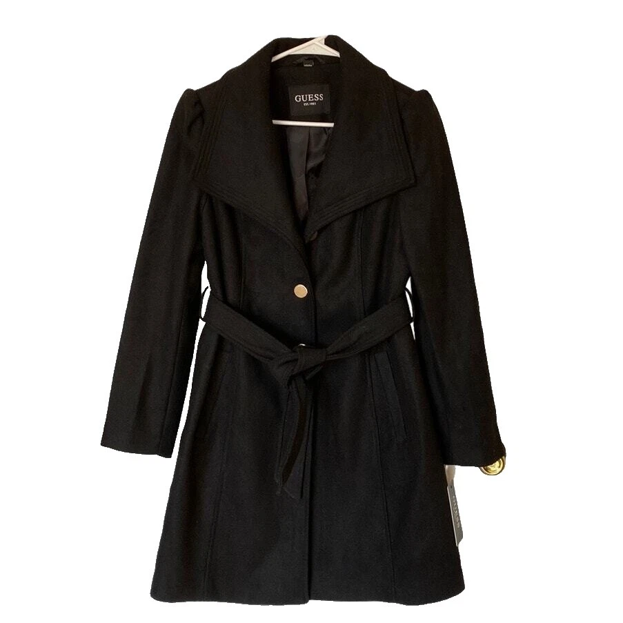 GUESS Pea Coat Negro abrigos, chaquetas y chalecos para Mujeres