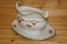 Edelstein Victoria Gravy Boat or Sauce Bowl w/ Underplate. 9"  (B8)