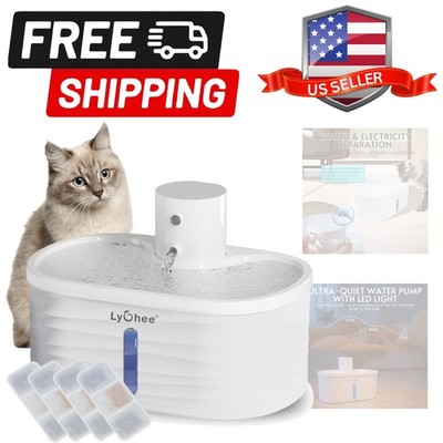 Wireless Cat Water Fountain, Silent Pump Pet Fountain with Motion Sensor,2.5L...