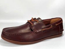 Image of Clarks Morven Sail Men's Tan Leather Boat Shoes Size 8G Brand New