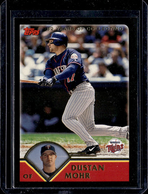 2003 TOPPS BLACK FOIL BORDER PARALLEL #451 DUSTAN MOHR TWINS FIRST SERIAL #01/52