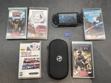Sony PSP 1003 Genuine Bundle - Black IPS SCREEN Upgrade, pouch, 5 games. Genuine