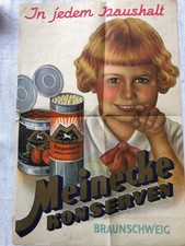 Plakat Meinecke Konserven Braunschweig In jedem Haushalt fleckig und besch&auml;digt!
