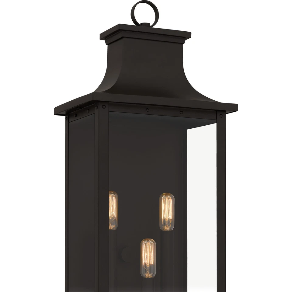 Aplique de pared exterior Quoizel ABY8409 Abernathy 3 luces 23" de alto - negro Foto 2 de 4