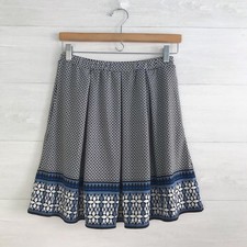 Max Studio - Black  blue geometric pleated pull on skirt, S