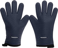 KITCHEN PERFECTION Silicone Smoker Oven Gloves - Extreme Heat Resistant BBQ Gl