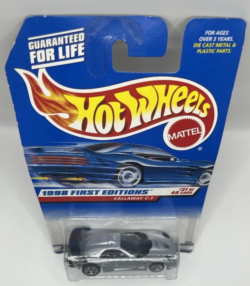 Hot Wheels 1998 First Editions #31 of 40 Callaway C-7 Collector's Car Silver. - Image 3 of 4