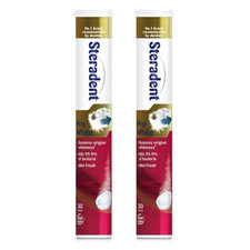 2x Steradent Pro White Mint Fresh - 30 Tablets - Restores Original Whiteness