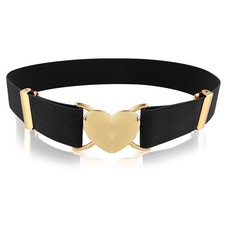 Heart Elastic Waist Belts for Girls, Adjustable Woven Stretch Belt Fashion Me...