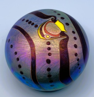 Vintage Lundberg Studios Iridescent Fish Limited Edition Paperweight