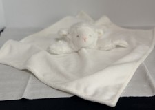 Carter's White Lamb Sheep Lovey Security Blanket w/Pacifier Holder 14" 14"